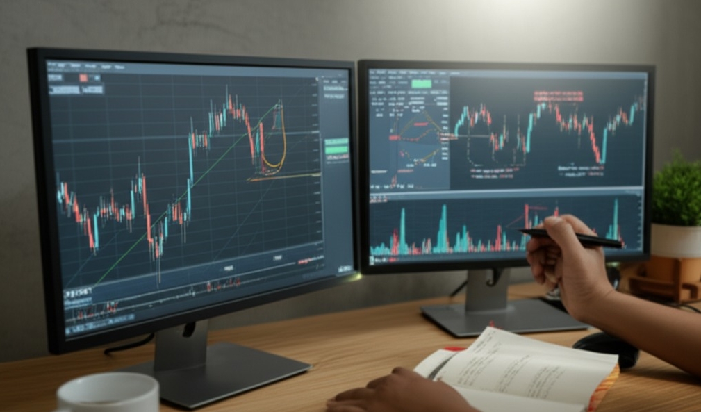 Reading candlestick patterns and chart shapes