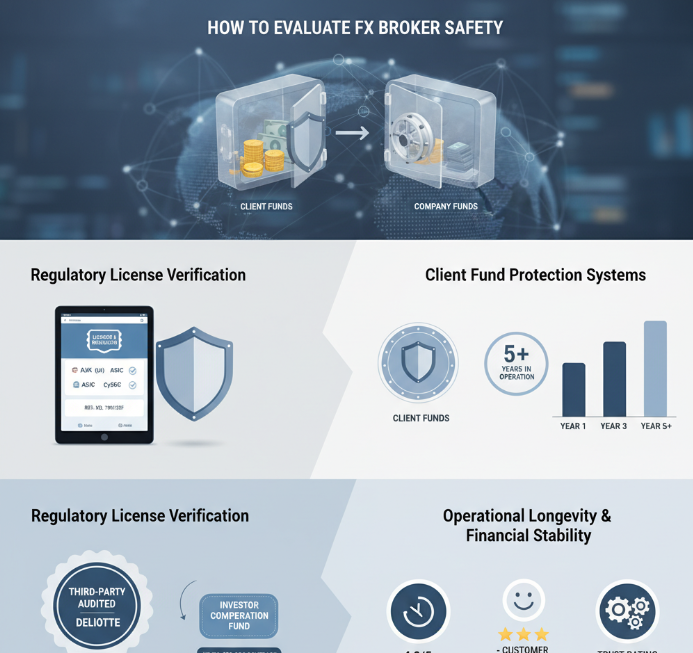 ブローカーの安全性をどう見極める FX取引では、安全性が命。信頼できるブローカーを選ぶための見極めポイントを、3つの観点から解説します。